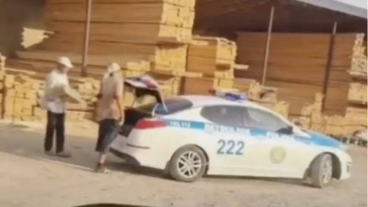 В Туркестане полицей использовал служебный автомобиль для перевозки дров