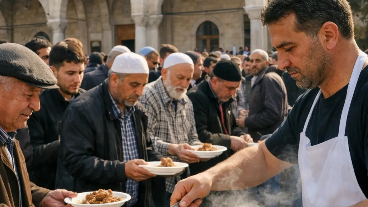 "Сауабы әкеме тие берсін": Жұмадан шыққан жамағатқа 500 келі доңыз етін таратқан